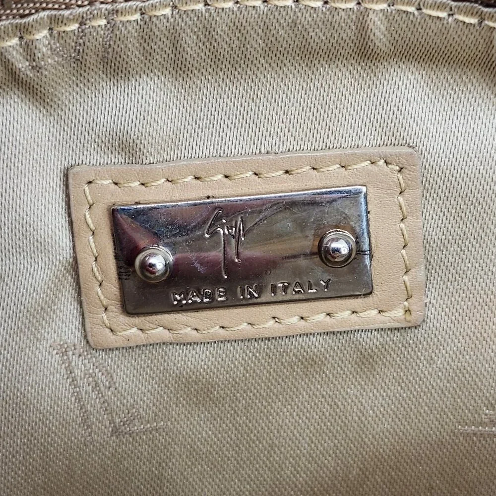 💥WOW! Giuseppe Zanotti Rose Gold Jeweled Leather Clutch - Pure Iconic Glam Y2K - Picture 11 of 13